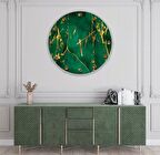 Yeşil Mermer Cam Saat - 60 cm