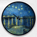 The Starry Night Over The Rhone 50 cm Ahşap Duvar Saati