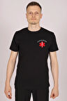 Siyah Paramedik Bisiklet Yaka Tişört Unisex