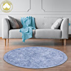Alanur Antik Eskitme Açık Cotton Yuvarlak Halı