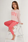 U.S. Polo Assn Bright Pembe Kız Çocuk Uzun Kol Pijama Takım