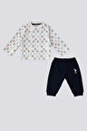 U.S. Polo Assn Krem Uspa Marka Desenli  Bebek 2 Li Takım