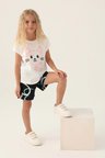 RolyPoly Cat Krem Kız Çocuk Şort Takım