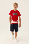 U.S. Polo Assn Lisanslı Est Kırmızı Erkek Çocuk Bermuda Takım
