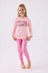 Us Polo Kız Çocuk Uzun Kol Pijama Takım US1984 Açık Pembe