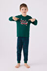 Arnetta Erkek Çocuk Koyu Yeşil Uzun Kol Pijama Takım