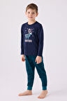 Arnetta Erkek Çocuk Uzun Kol Pijama Takım AR3135 Lacivert