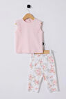 U.S.Polo Kız Bebek Çicek Baskılı Taytlı Takım 6-36 Pudra