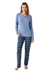 Arnetta Kadın İndigo Pijama Takımı 3401 