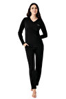 Pierre Cardin Kadın Siyah Uzun Kollu Pijama Takımı 9070-S 