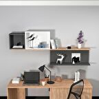 Arnetti Akser 3 Bölmeli Duvar Rafı Atlantik Çam & Antrasit & Beyaz