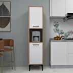 Arnetti Mutfak Banyo Dolabı 2 Kapaklı 5 Raflı Daminol Çok Amaçlı Dolap Atlantik Çam & Beyaz