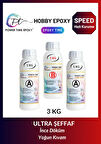 3 Kg Hobi Epoksi Speed/ Hızlı Kuruma/ Ultra Şeffaf Ve Parlak Epoksi Reçine Ince Döküm Yoğun