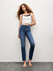 Ronna X Dar Paça Yüksek Bel Jean Pantolon