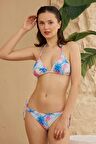 Üçgen Bikini Takımı Soft Desenler Palmiye