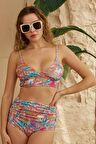 Bikini Takımı Yüksek Bel Toparlayıcı Pastel Renkli