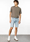 Denim Trip Straight Açık İndigo Erkek Denim Şort DT10720_Straight Fit Normal Bel Açı
