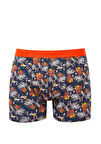 Mavi Baskılı Siyah Boxer 092655-85585