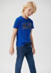Mavi Logo Baskılı Mavi Tişört 6610030-70896