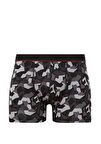 Mavi Baskılı Siyah Boxer 0911375-900