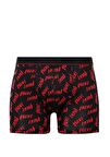 Mavi Baskılı Siyah Boxer 0911306-900