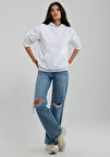 Mavi Kapüşonlu Gri Basic Sweatshirt 167299-85438