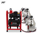 Melasty Çift Güğüm Üniteli Sabit Sistem İnek Süt Sağma (Paslanmaz Güğüm-Silikon Memelik-Yağlı)