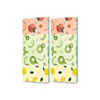 Decovetro Cam Kahve Sofra Sunum Tablası 2'li Set Karışık Renkli Meyve Desenli