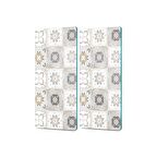 Decovetro Cam Kahve Sofra Sunum Tablası 2'li Set Gri Çini Desenli