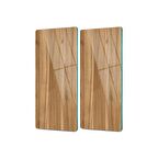 Decovetro Cam Kahve Sofra Sunum Tablası 2'li Ahşap Açık Meşe Desenli