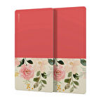 Decovetro Cam Kahve Sofra Sunum Tablası 2'li Set Vintage Pembe Çiçek 30 x 15 cm