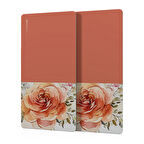 Decovetro Cam Kahve Sofra Sunum Tablası 2'li Set Vintage Turuncu Gül 30 x 15 cm