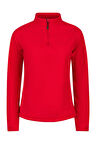 2AS Camila Kadın Yarım Fermuarlı İnce Polar Sweatshirt Kırmızı