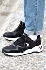 U.S.POLO ASSN HUSKY 4FX SİYAH BEYAZ COMFORT CASUAL GÜNLÜK SPOR AYAKKABISI
