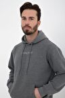 defy's ERKEK BASKILI KAPÜŞONLU SWEATSHIRT ANTRASİT - L