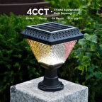 Maxled MX-9012 Solar Bahçe Armatürü 30W Kumandalı 4 Işık Renkli Güneş Enerjili Dış Mekan Aydınlatma