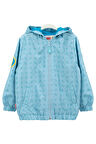 Erkek Çocuk Normal Kalıp Kapüşonlu Rüzgara Dayanıklı Rüzgarlık - Açık Mavi | 7 Yaş