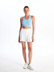 XSIDE ACTIVE Beyaz Kadın Beli Lastikli Düz Şort Etek