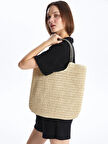 LCW ACCESSORIES EKRU Kadın Hasır Omuz Çantası