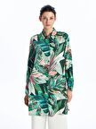 LCWAIKIKI Classic YEŞİL Desenli Kadın Gömlek Tunik