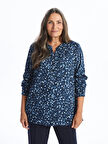LCW Grace SİYAH Kaçık Yaka Desenli Kadın Bluz