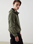 XSIDE Haki Standart Kalıp Kapüşonlu Erkek Yağmurluk