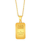 AgaKulche 1 gr Külçe Altın Kolye