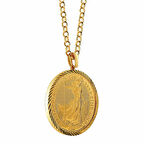 AgaKulche Britannia King Charles III 14 Ayar Kalemli Altın Çerçeve Kolye