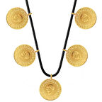 AgaKulche 22 Ayar 5 Tam Altın Siyah İpli Kolye