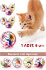 Kafesli Renkli Fareli Kedi Köpek Oyun Topu 6 cm
