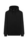 MY SPORT  5017  Erkek Yumuşacık Kapüşonlu Organik Pamuk Kanguru Cepli Regular Siyah Sweatshirt