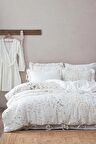 Ecocotton İlya Çift Kişilik Nevresim Takımı %100 Organik Pamuk Müslin Krem 200x220 Cm