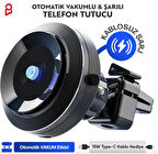 Enkado Otomatik Vakumlu Kablosuz Şarjlı Araç İçi Telefon Tutucu