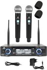 Rennes RM-550EE UHF Çiftli EL Telsiz Kablosuz Mikrofon Seti